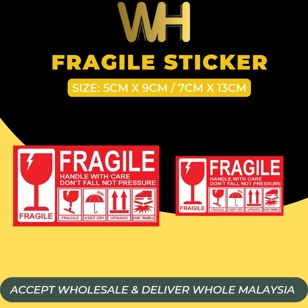 FRAGILE STICKER FRAGILE LABEL STICKER HANDLE WITH CARE 1000PCS