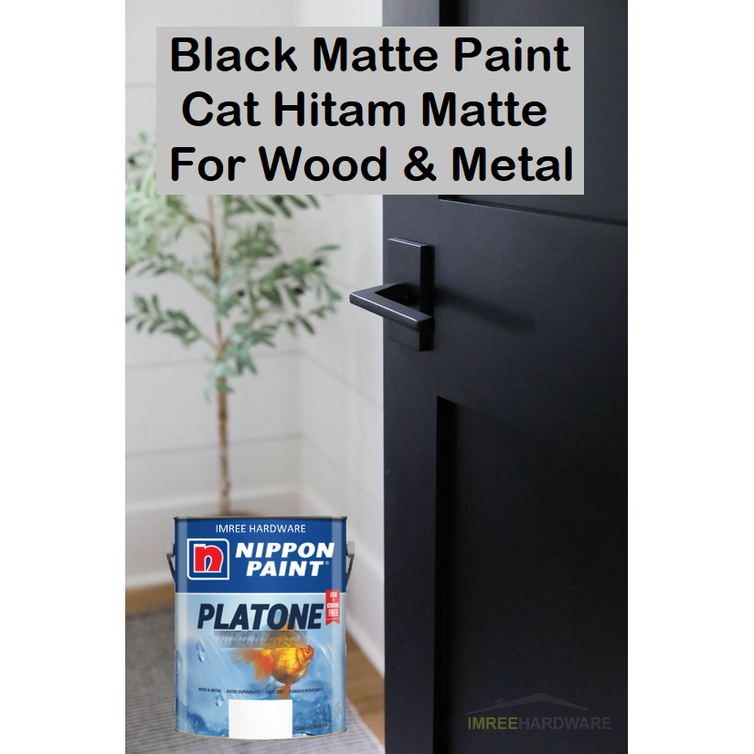 NIPPON Platone Matt Flat Black Paint For Wood Metal Cat Hitam Matt