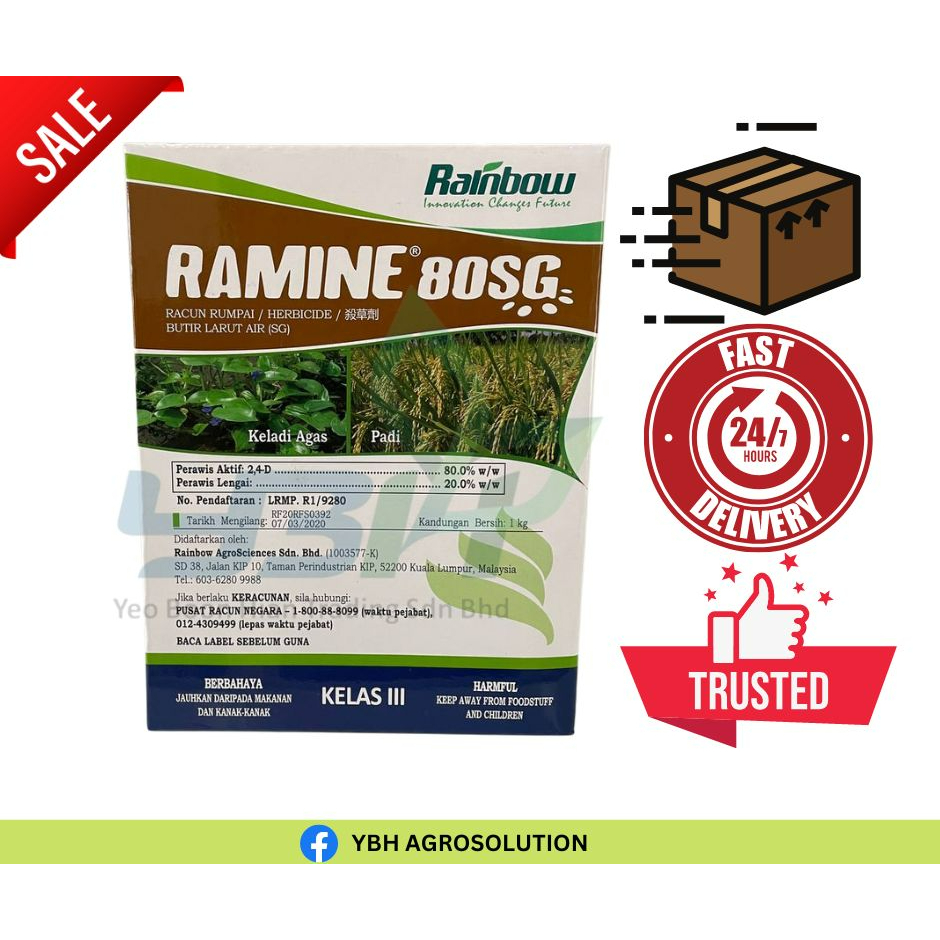 1KG RAMINE 80SG 2 4 D 80 Racun Rumput Padi Racun Rumput Padi Rumpai