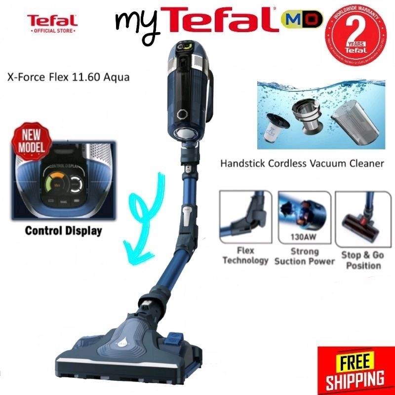 Tefal X Force Flex Aqua Handstick Cordless Vacuum Cleaner Ty