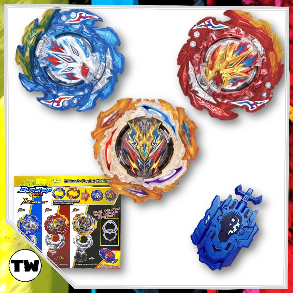 Ready Stock Beyblade Burst Flame B203 Ultimate Fusion DX Set