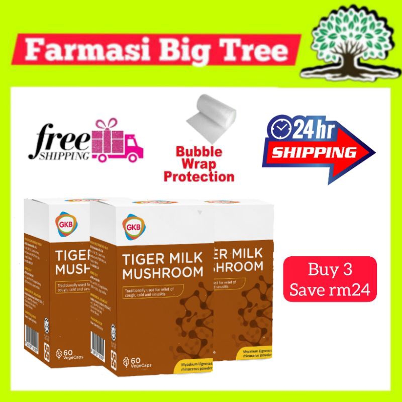 Gkb Tiger Milk Mushroom Vegecaps Relief Of Cough Cold Sinusitis