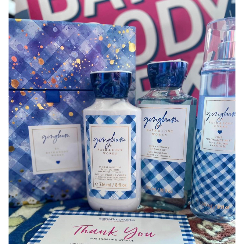 Gingham Giftset Full Size Bbw Shopee Malaysia