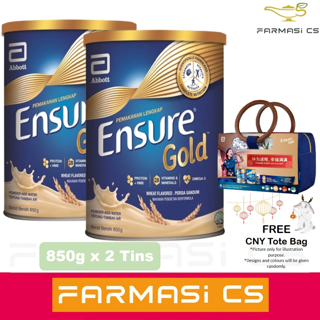 Abbott Ensure Gold Wheat 850g X 2 TWIN FREE CNY Tote Bag EXP 07 2024