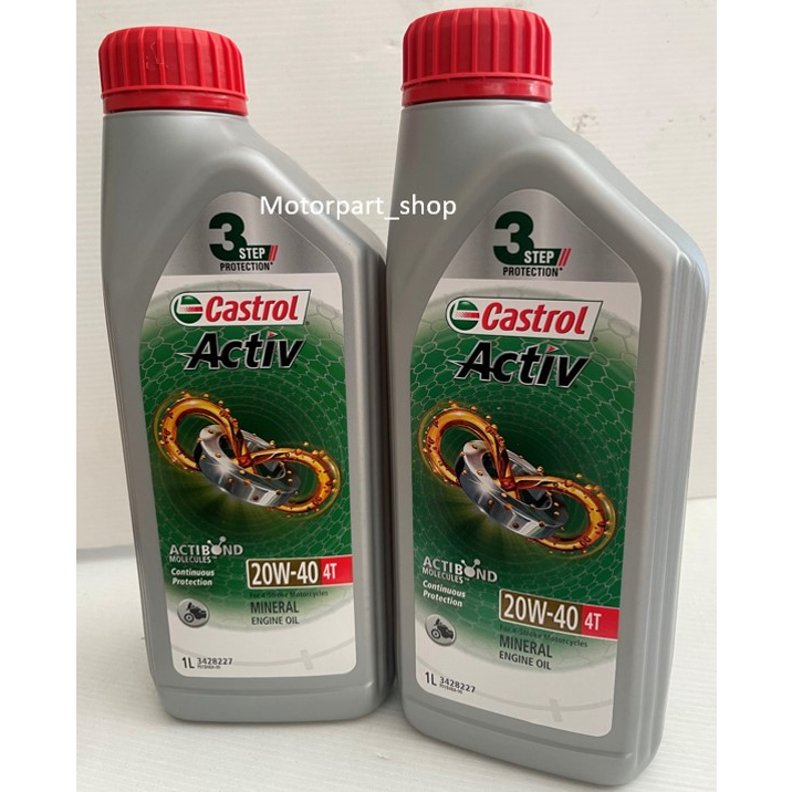 CASTROL ACTIV ESSENTIAL New Botol Engine Oil 4T 20W40 100 Original 1