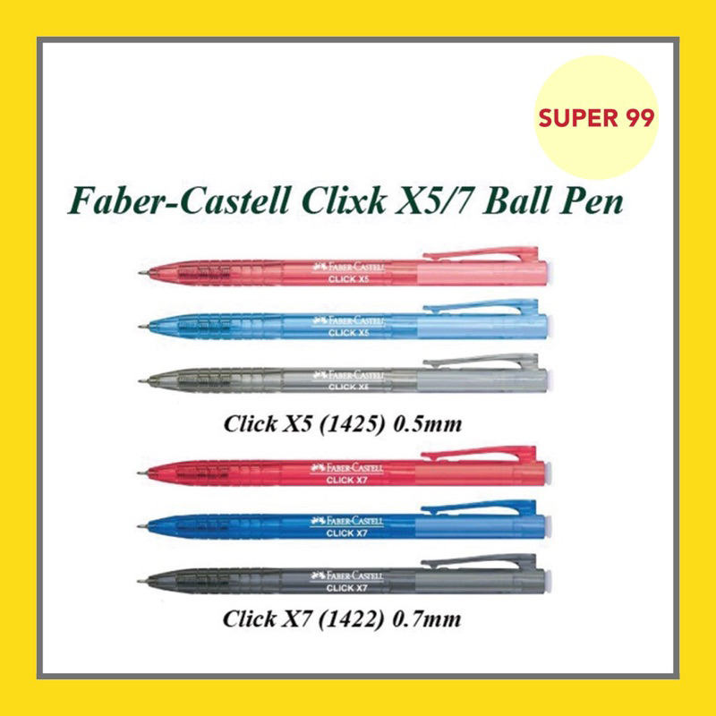 Faber Castell Ball Pen Click X X Mm Mm Pcs Shopee