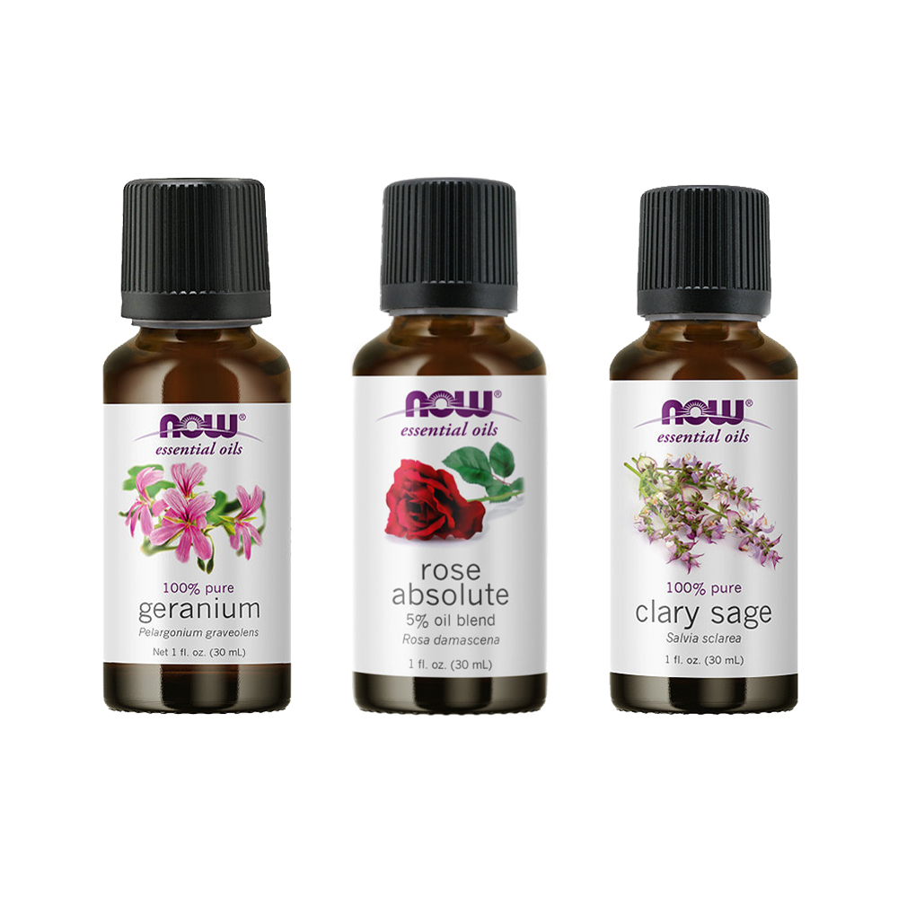 Now Essential Oils Daily Balance Geranium Rose Absolute Blend Clary