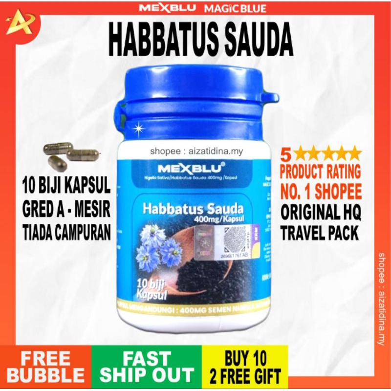 Ready Stock Magblue Magic Blue Mexblu Habbatus Sauda Biji Kapsul