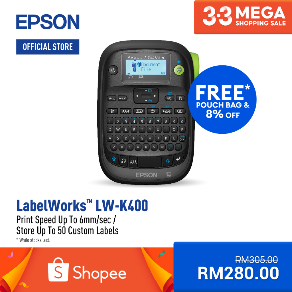 Epson LabelWorks LW K400 Compact Label Printer Shopee Malaysia