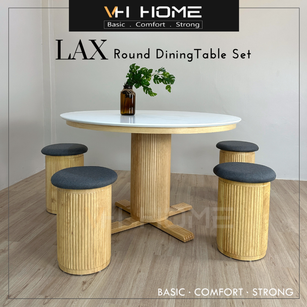 Vh Lax Round Dining Table Ft Ft With Stools Special Modern Design