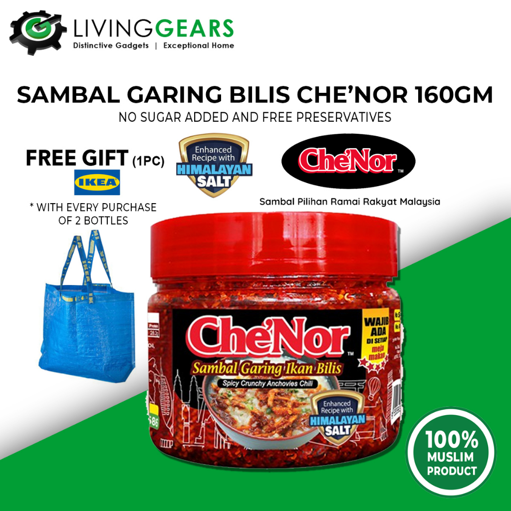 CHENOR Sambal Tempe 300g Garing Ikan Bilis 160g Free Lkea