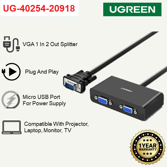 Ugreen Ug To Vga Splitter Ugreen Ports Vga Splitter