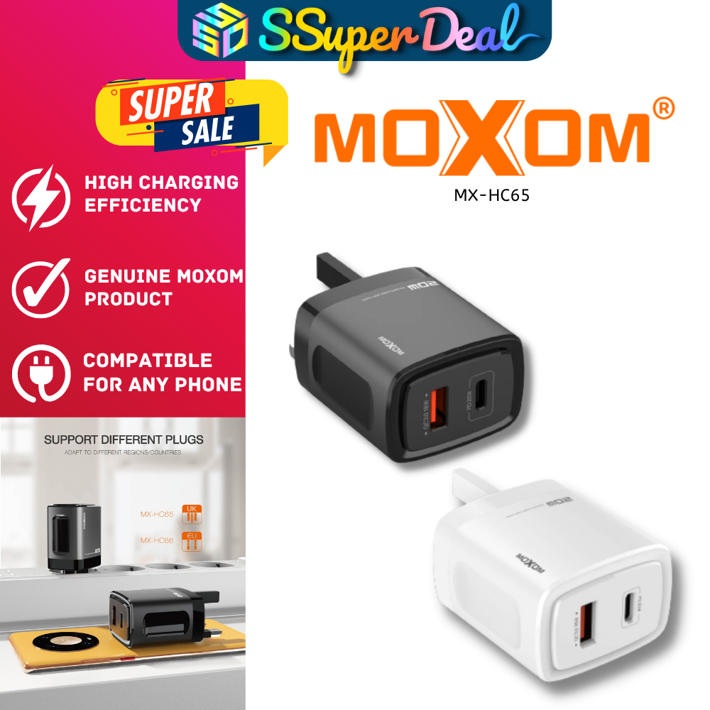 Moxom MX HC65 PD Explorer 20W Total Home Charger Shopee Malaysia