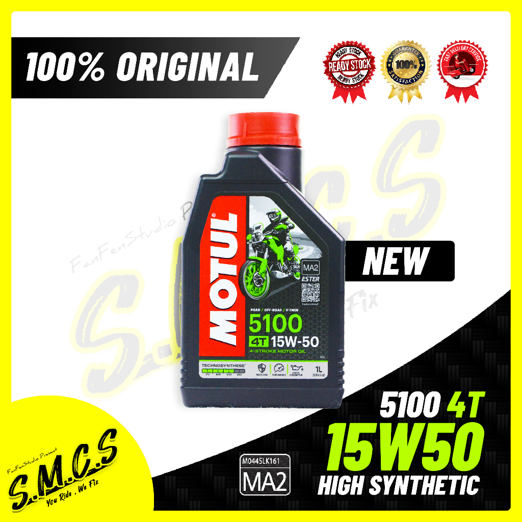 MOTUL 15W50 4T 1L 5100 NEW ENGINE OIL MINYAK HITAM MOTUL 5100 HIGH