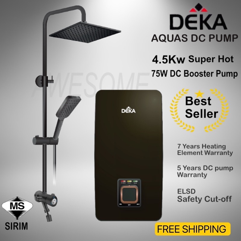 Deka Aquas Trs Dc Booster Inverter Pump With Rainshower Matte Black