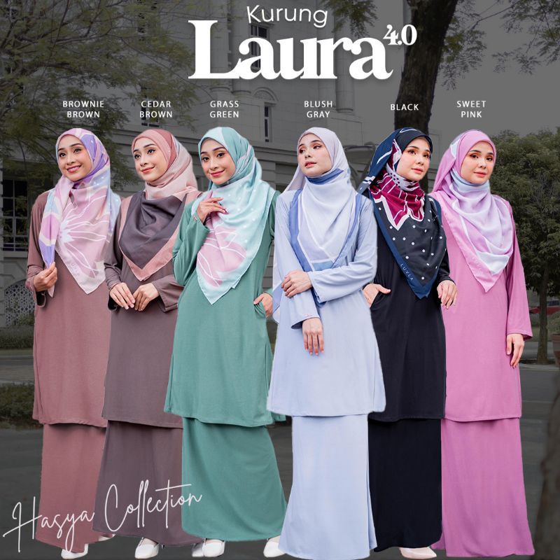 Baju Kurung Pahang Laura Plain Ironless Tak Perlu Gosok Shopee Malaysia