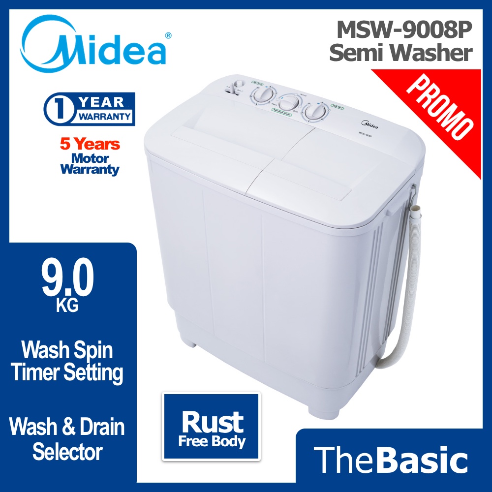 MIDEA 9KG Twin Tubs Washer Semi Auto Washing Machine Mesin Basuh Promo