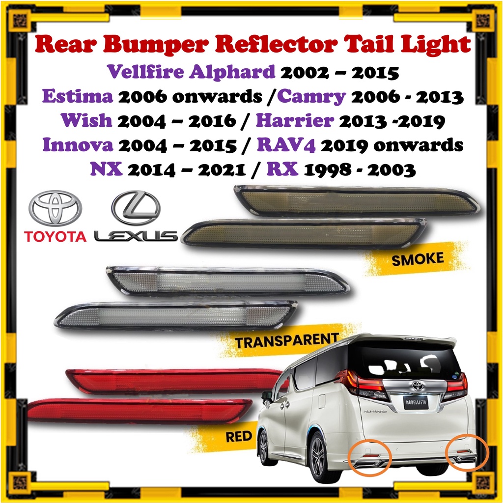 Toyota Alphard Vellfire Wish Estima Harrier Innova Camry Rear Bumper