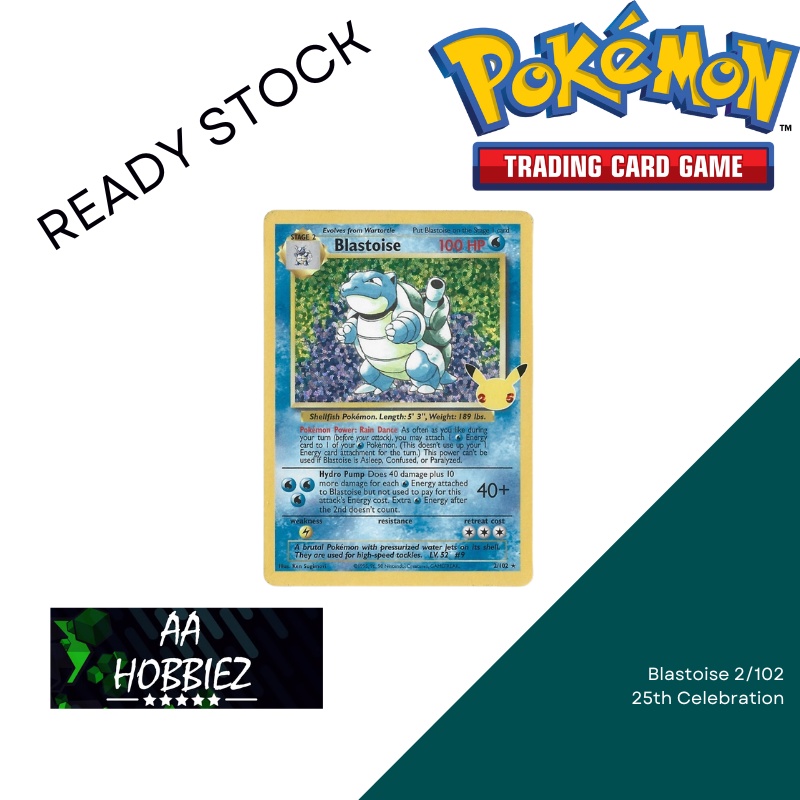 Pokemon Tcg Blastoise Th Celebration Shopee Malaysia