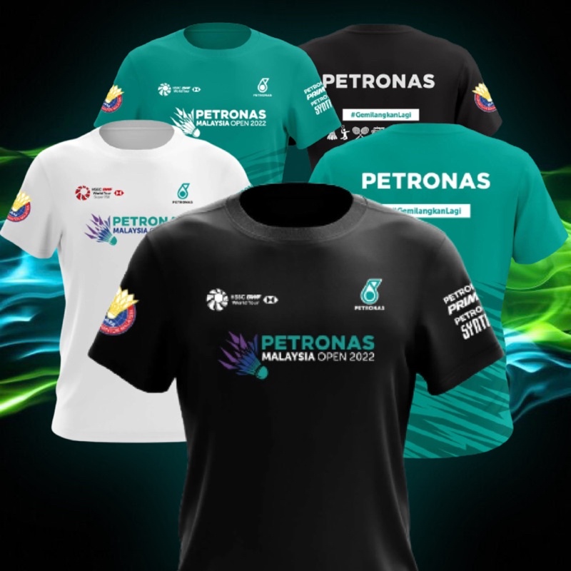 PETRONAS Dropshot Badminton Jersey Black White Green Shopee Malaysia