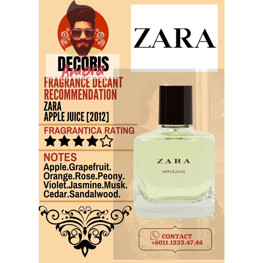 Zara Apple Juice Perfume Decant Shopee Malaysia