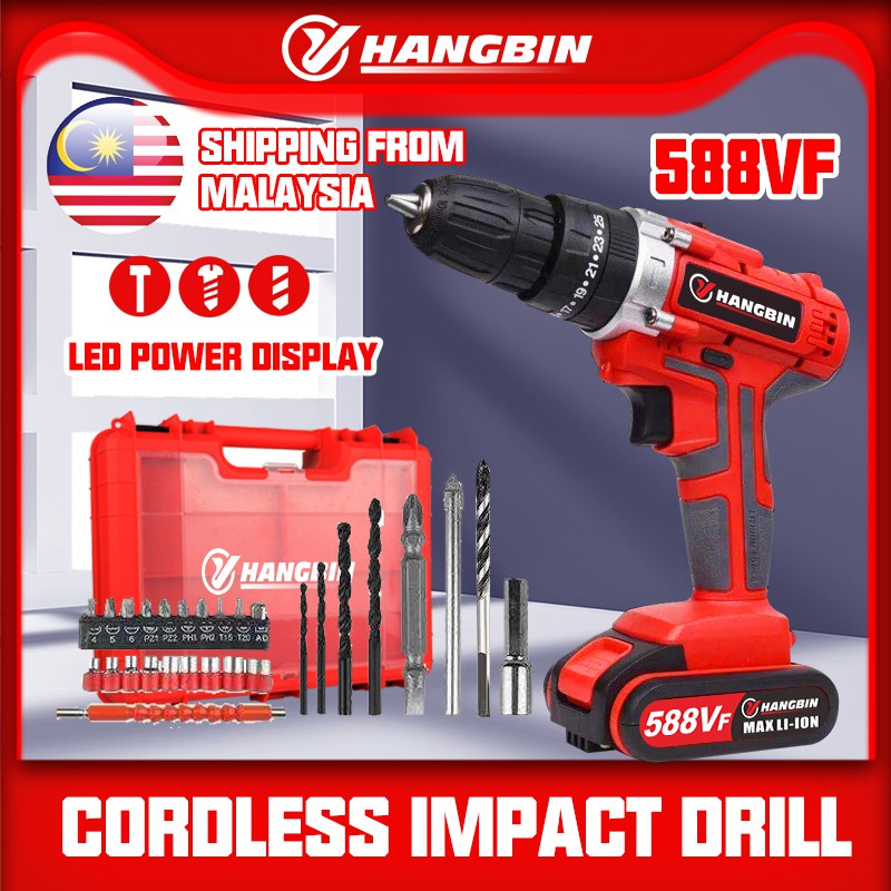 Vf Impact Drill Cordless Hand Drill Set Li On Battery Car Electric