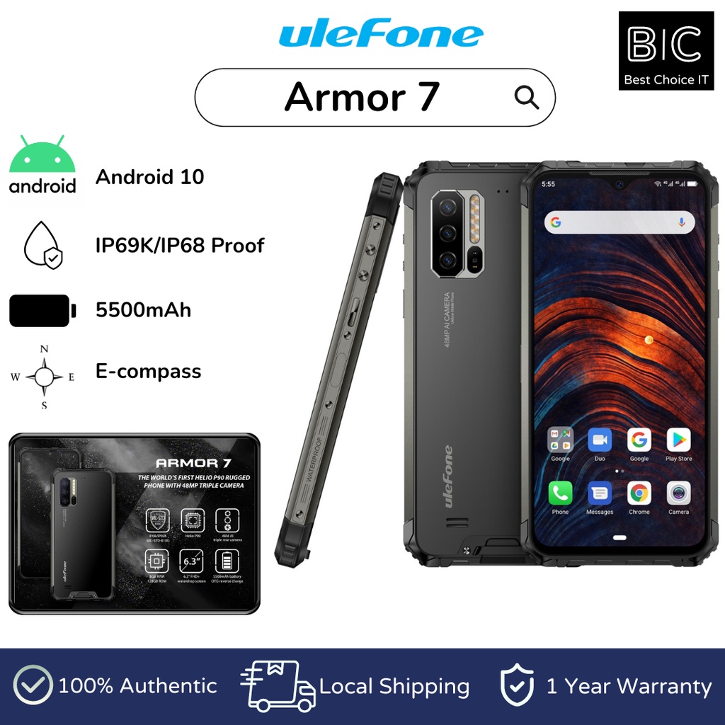 Rugged Smartphone Ulefone Armor Mp Triple Camera Helio P Gb