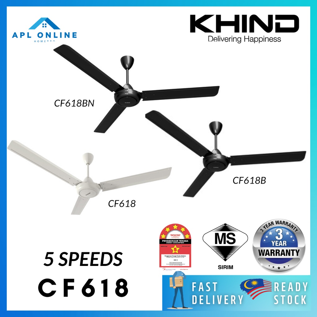 Khind Cf Cf B Cf Bn Regulator Ceiling Fan Kipas Siling