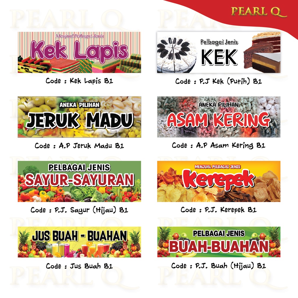 Banner Gerai Jus Buah Buahan Sayur Sayuran Kedai Kerepek Jeruk Madu