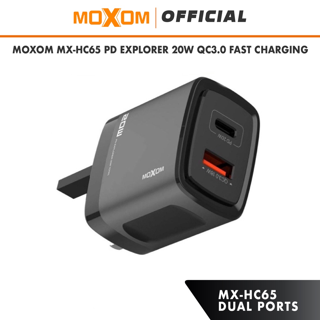 Moxom Mx Hc Pd Explorer W Qc Fast Charging Adapter Home Charger