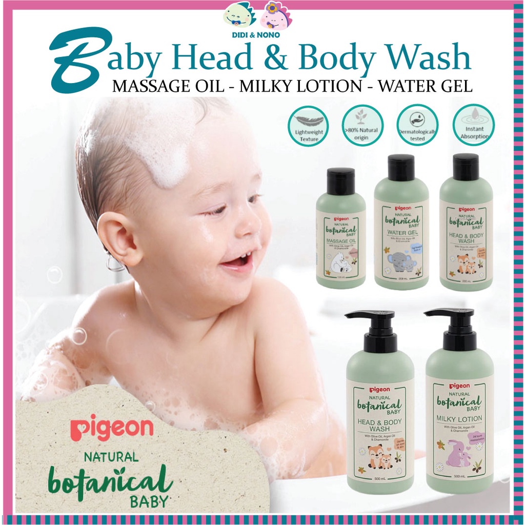 Pigeon Natural Botanical Baby Skincare Milky Lotion Massage Oil Head