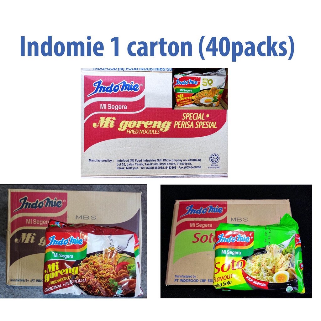 Indomie Mi Goreng Perisa Asli Soto Special Carton Packs