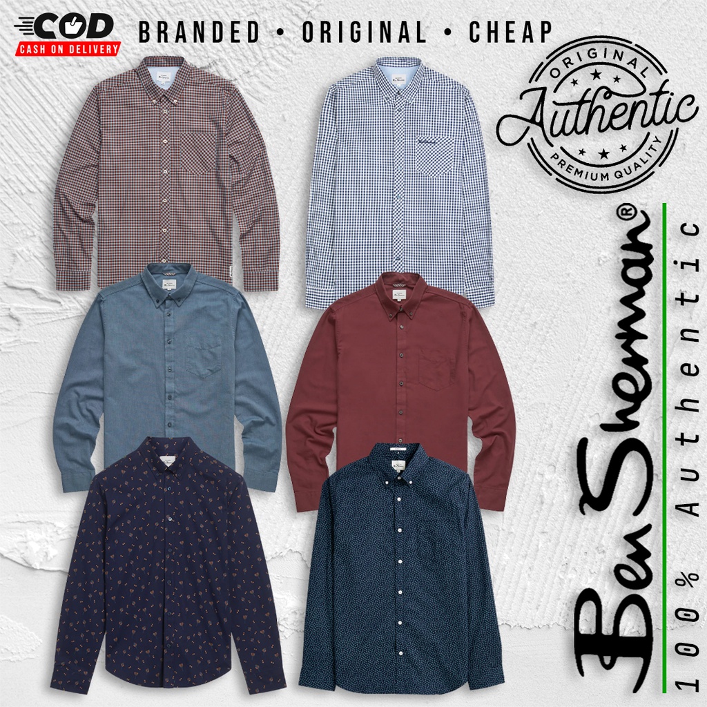 Authentic Ben Sherman Work Shirt Baju Kemeja Lelaki Lengan Panjang