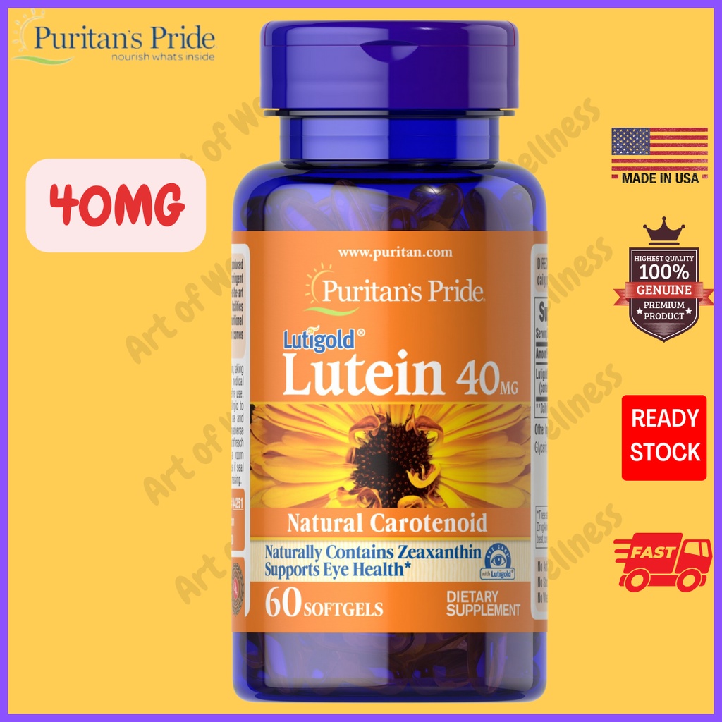 Puritan S Pride Lutein 40 Mg With Zeaxanthin 60 Softgels Eye Health