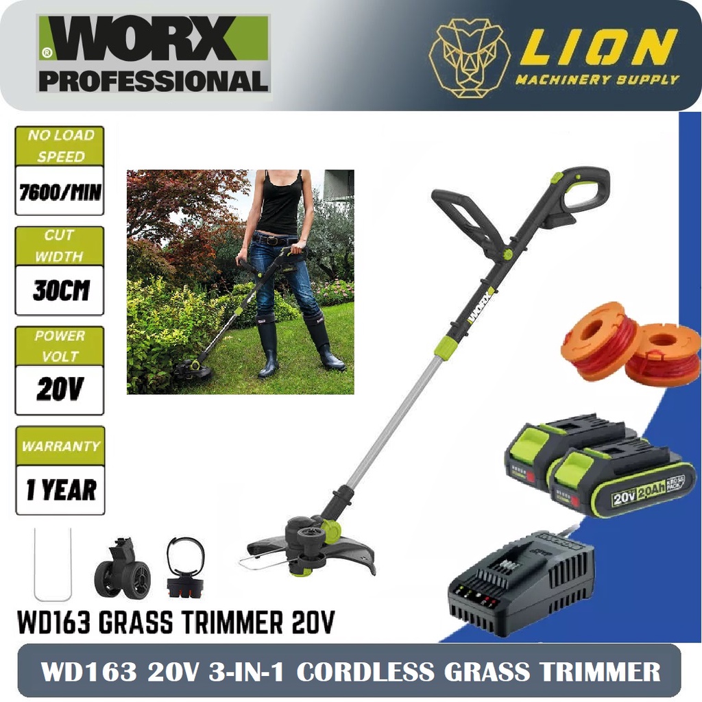 WORX WD16 WG163E 1 20V 2 0Ah Max Lithium Ion Cordless Grass Trimmer