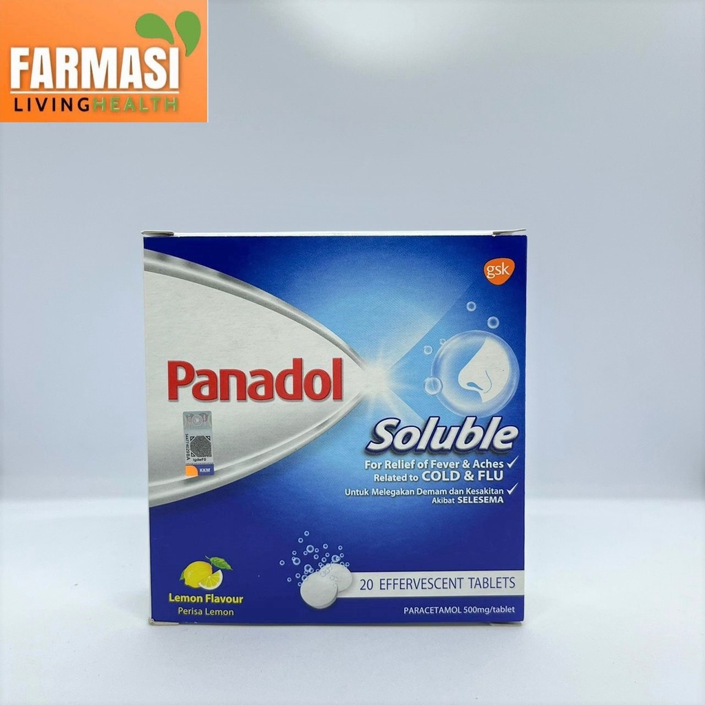 Panadol Soluble Effervescent Tablets 5 Strips 20 Tablets Shopee Malaysia