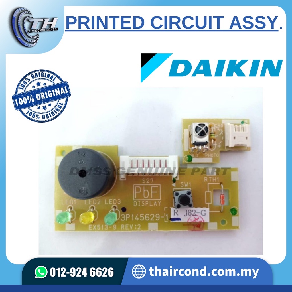 Daikin Indoor Printed Circuit D159697J Wall Mounted 1 0hp 1 5hp IC