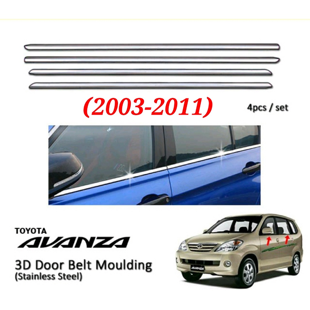 Toyota Avanza Old D Door Belt Moulding Stainless Steel