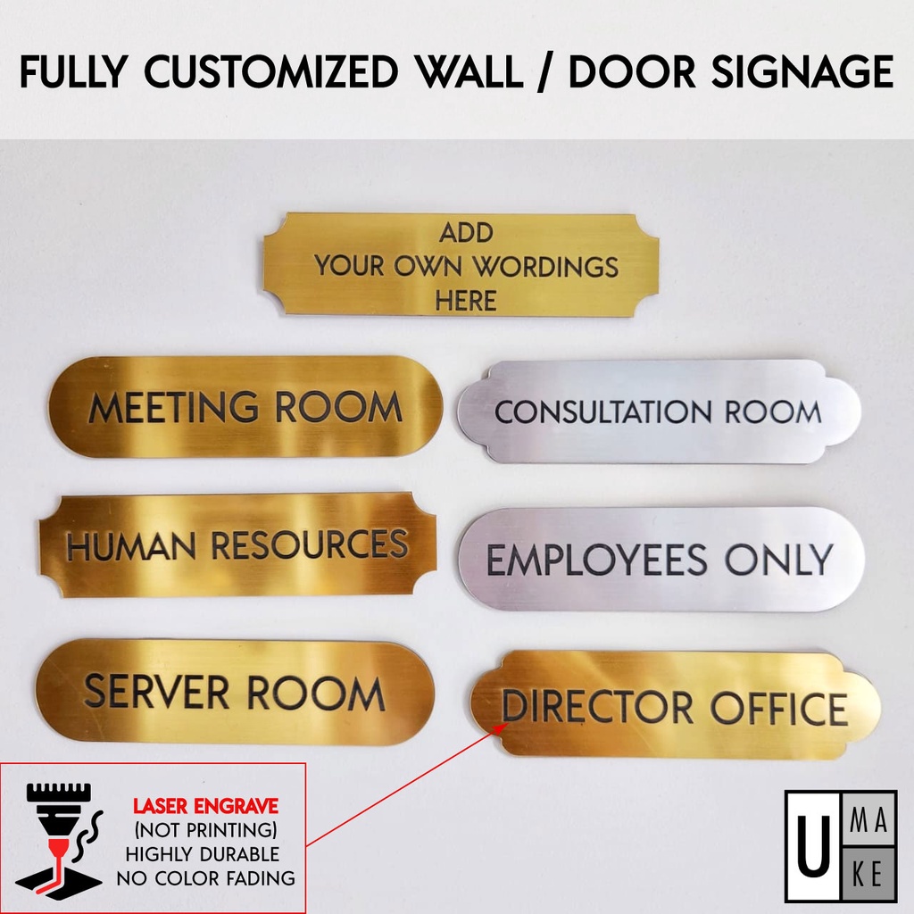 Door Wall Sign Office Name Board Position Papan Tanda Nama Pejabat