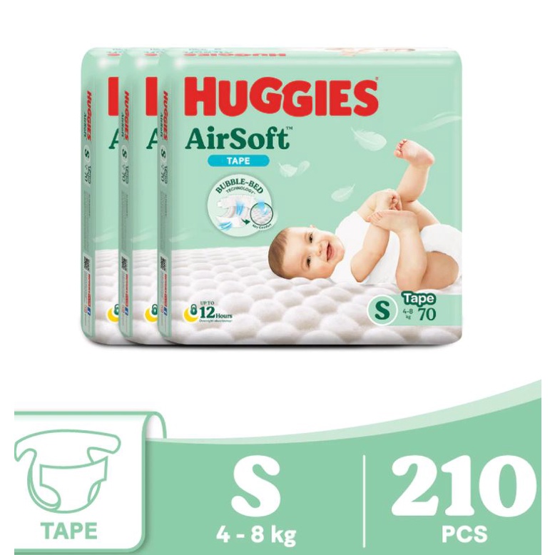 Huggies Airsoft Tape Diaper Super Jumbo Pack S S Size Packs