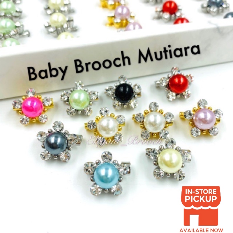 Elegant Brooch 10pcs Korea Premium Pearl Baby Brooch Kerongsang Tudung