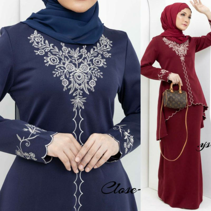 Baju Kurung Moden Sulam Selesa Baju Kurung Nikah Bride Tunang