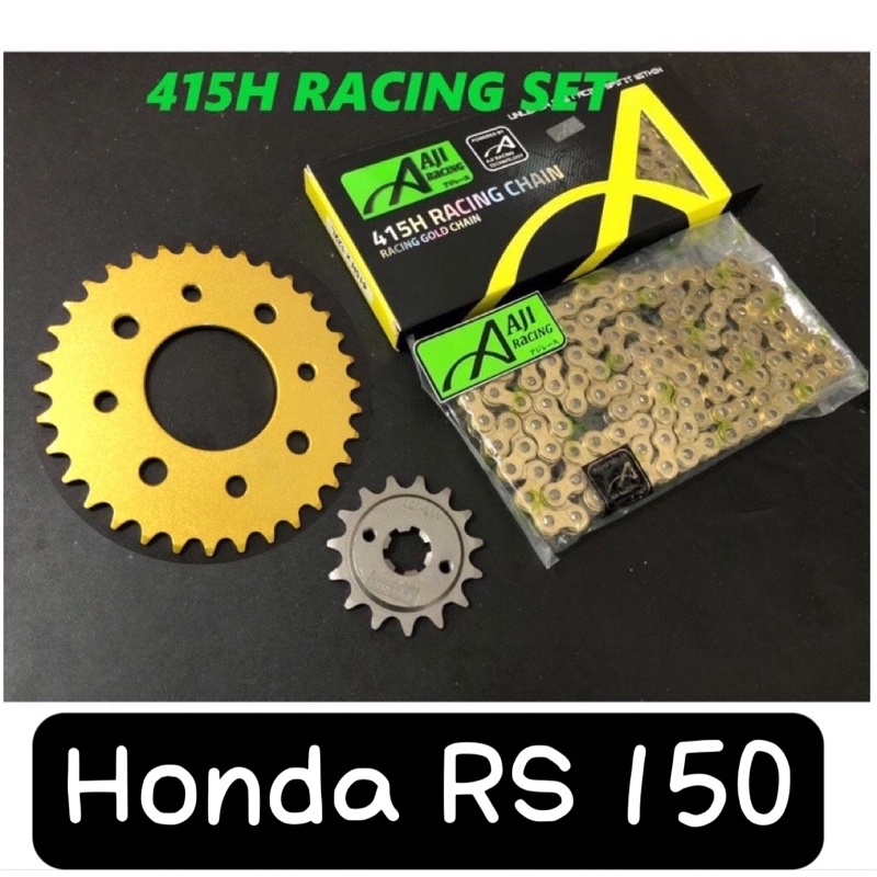 AJI RACING CHAIN SPROCKET SET 415 RS150 GEAR SPOKET SPOCKET GOLD