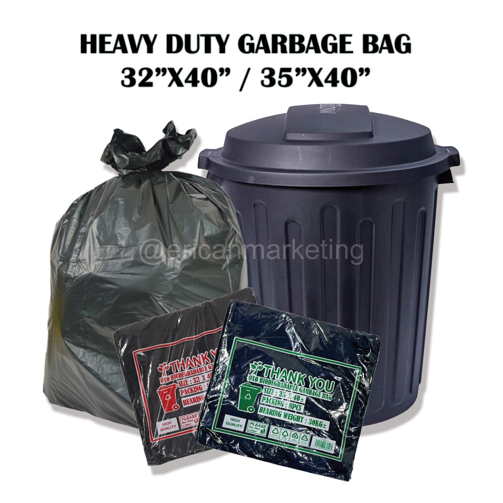 Ampah Bag Tebal Besar Heavy Duty Garbage Bag Plastik Sampah 32 X 40 35