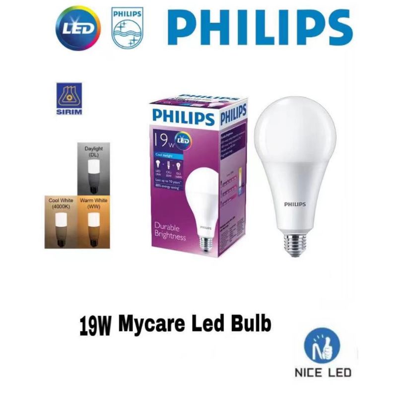 Philips W Mycare Led Bulb E Shopee Malaysia