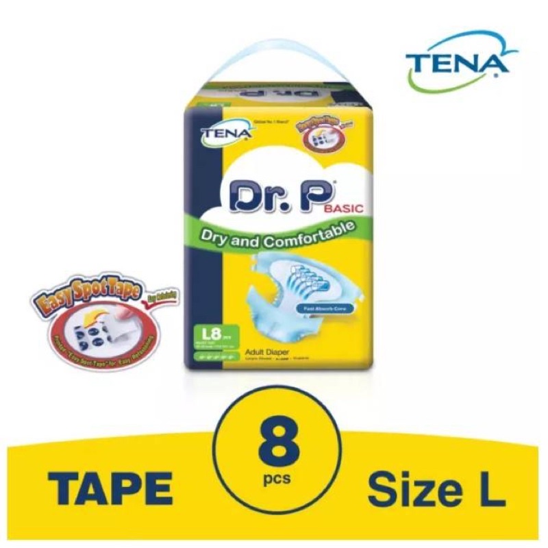 Tena Dr P Basic Adult Diaper M L 10pcs Shopee Malaysia