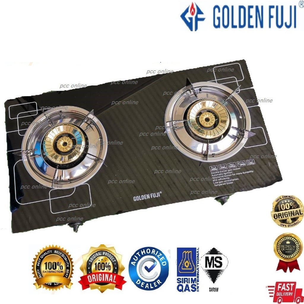 GOLDEN FUJI GF M829 Glass Gas Hob Top Gas Stove Dapur Gas Kaca