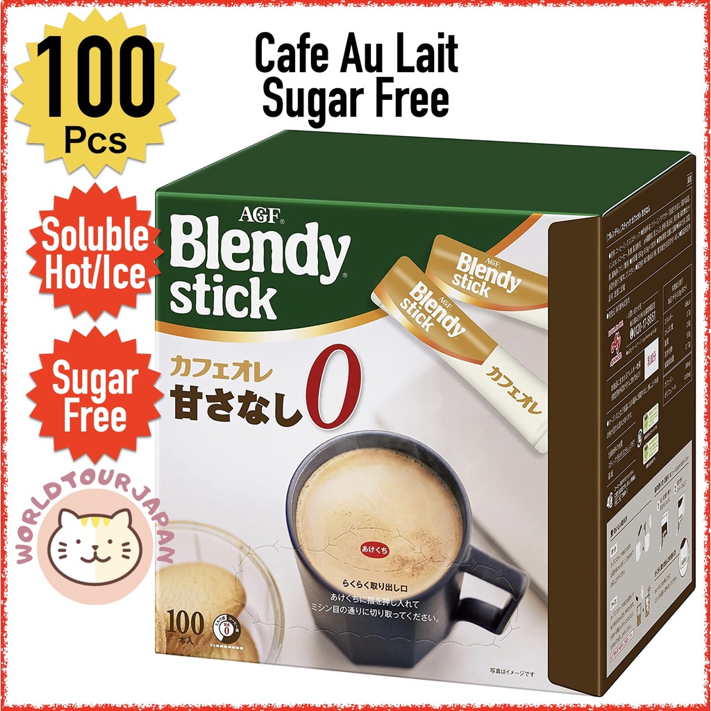 Instant Coffee Agf Blendy Stick Cafe Au Lait Sugarless Coffee