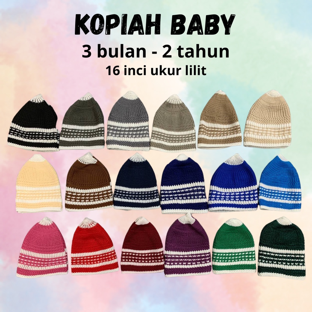 DESIGN A Kopiah Kait Baby 3 Bulan 2 Tahun Shopee Malaysia