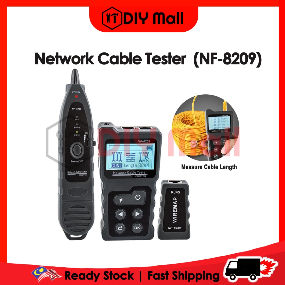 Diymall Multi Functional Lcd Network Cable Tester Wire Tracker Poe